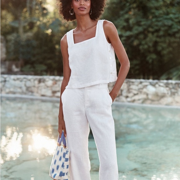 Mercado Global Dalia Blue Brush Strokes Woven and Leather Tote Bag Crossbody - Picture 4 of 7